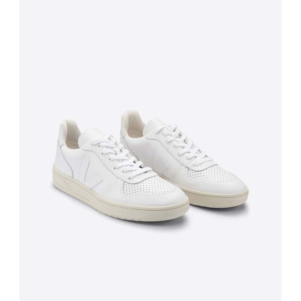 Veja V-10 LEATHER Joggesko Dame Hvite | NO 665BEX